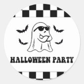 Funny Boo Halloween-Party Runder Aufkleber (Vorderseite)