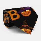 Funny Boo Halloween Pumpkin Illustration Krawatte (Gerollt)