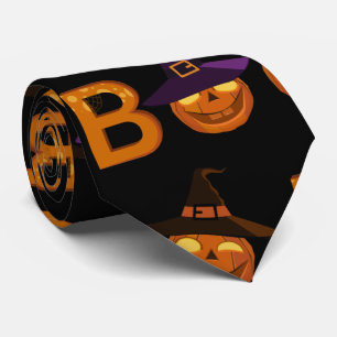 Funny Boo Halloween Pumpkin Illustration Krawatte