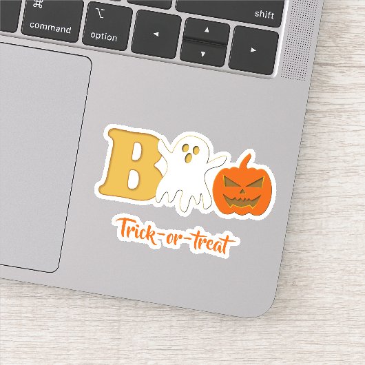 Funny Boo Halloween Vinyl Sticker (Detail)