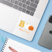 Funny Boo Halloween Vinyl Sticker (Laptop mit iPhone)