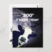 Funny Boo I gemein Moo Cow Moon Halloween Card Postkarte (Vorne/Hinten)