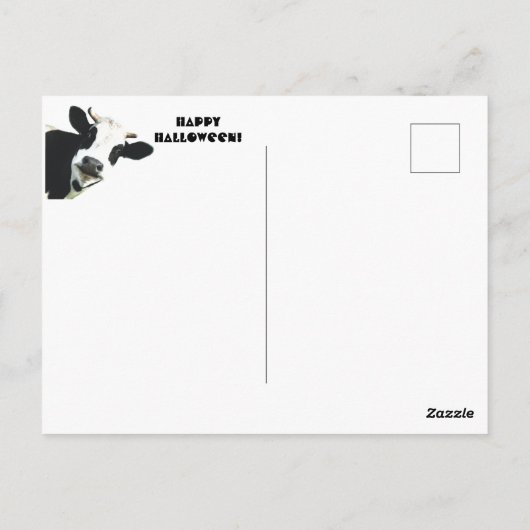 Funny Boo I gemein Moo Cow Moon Halloween Card Postkarte (Rückseite)