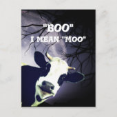 Funny Boo I gemein Moo Cow Moon Halloween Card Postkarte (Vorderseite)