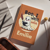 Funny Boo I Write Better Name Halloween Notebook Notizblock