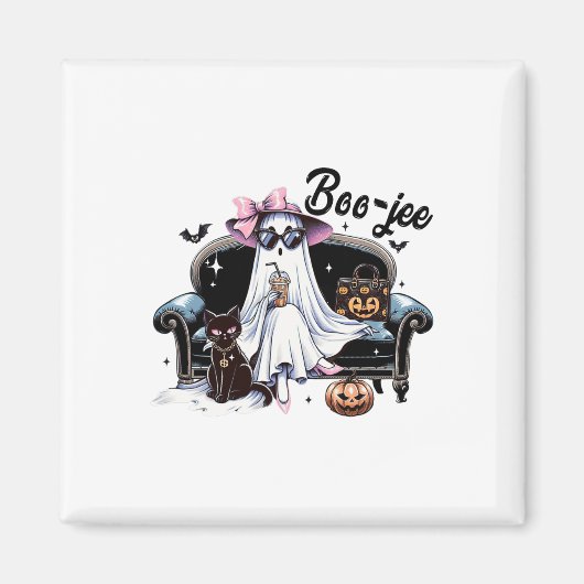 Funny Boo Jee Ghost Halloween Boo Jee Ghost Spooky Magnet (Vorne)
