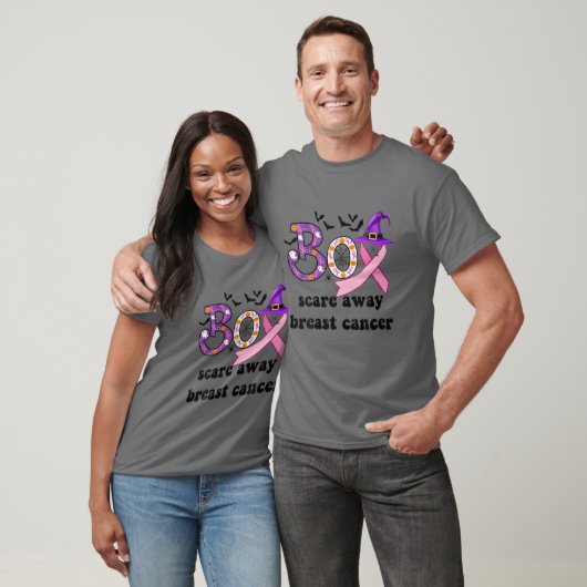 Funny Boo Scare Away Breast Cancer Halloween Boo P T-Shirt (Unisex)