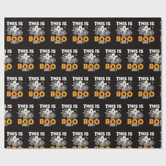 Funny Boo Sheet Ghost Halloween Wrapping Paper Geschenkpapier (Flach)