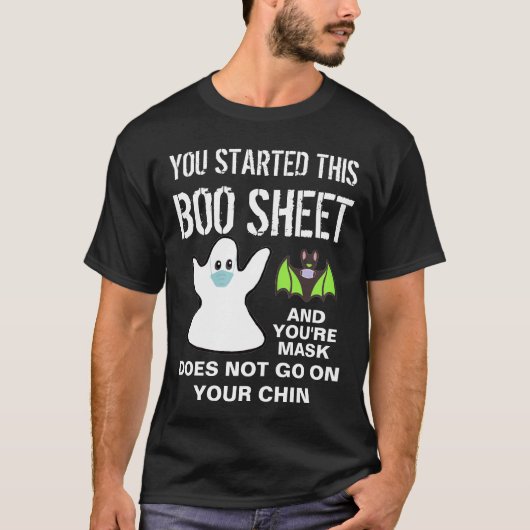 Funny Boo Sheet Ghost und Bat Halloween 2020 Covid T-Shirt (Vorderseite)