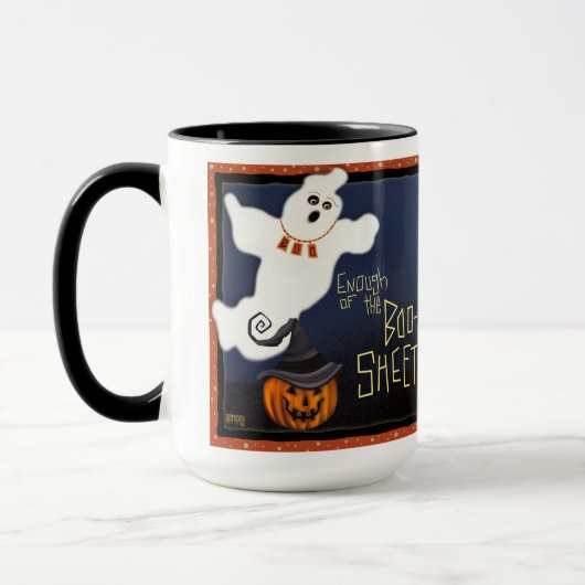 Funny Boo Sheet Niedlich Ghost individuell anpassb Tasse (Links)