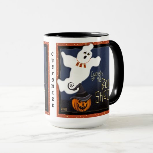 Funny Boo Sheet Niedlich Ghost individuell anpassb Tasse (VorderseiteRechts)