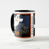 Funny Boo Sheet Niedlich Ghost individuell anpassb Tasse (Vorderseite Links)