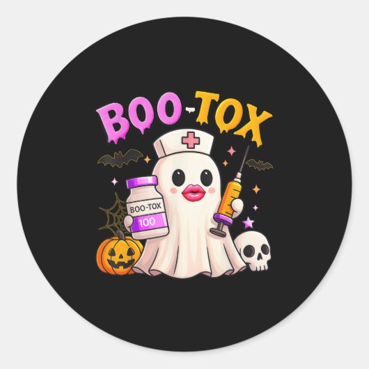 Funny Boo Tox ästhetische Krankenschwester Ghost S Runder Aufkleber (Vorderseite)