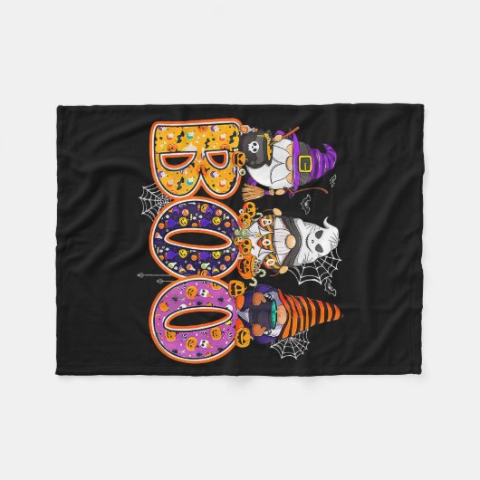 Funny Boo Witch Sipders Pumpkins Happy Halloween G Fleecedecke (Vorderseite (Horizontal))