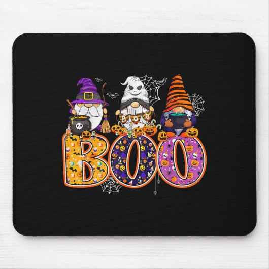 Funny Boo Witch Sipders Pumpkins Happy Halloween G Mousepad (Vorne)