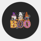 Funny Boo Witch Sipders Pumpkins Happy Halloween G Runder Aufkleber (Vorderseite)