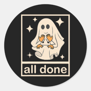 Funny Boojee Ghost All Done Sprachtherapie Hal Runder Aufkleber