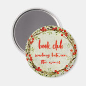 Funny Book Club Ansammlung Bibliophile Wein Magnet (Vorderseite/Rückseite)