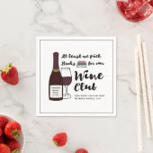 Funny Book Club | Drink Wine Club Girls Night Out Serviette (Beispiel)