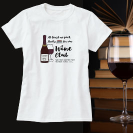 Funny Book Club | Drink Wine Club Girls Night Out T-Shirt