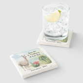 Funny Book Club Llama Cactus Steinuntersetzer (Seitenansicht)