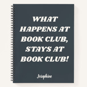 Funny Book Club Zitat Personalisiert Grau Journal Notizblock