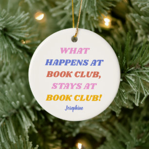 Funny Book Club Zitat Personalisierter Name Keramik Ornament