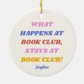 Funny Book Club Zitat Personalisierter Name Keramik Ornament (Hinten)