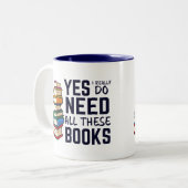 Funny Book Collector | Zum Lesen hinzugefügt Zweifarbige Tasse (Vorderseite Links)