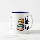 Funny Book Collector | Zum Lesen hinzugefügt Zweifarbige Tasse (VorderseiteRechts)