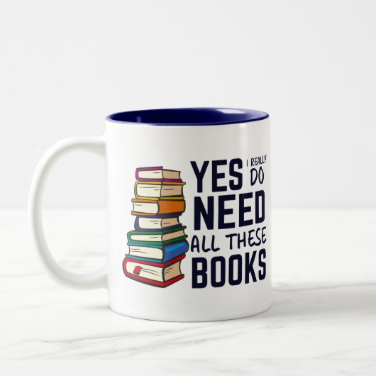 Funny Book Collector | Zum Lesen hinzugefügt Zweifarbige Tasse (Links)