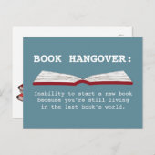 Funny Book Hangover Definition Book Lover Postcard Postkarte (Vorne/Hinten)