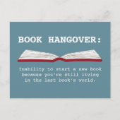 Funny Book Hangover Definition Book Lover Postcard Postkarte (Vorderseite)