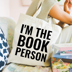 Funny Book Liebhaber Ich bin die Buchperson Mit Mo Tragetasche