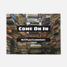 Funny book Liebhaber willkommen mit Stapel von Büc Fußmatte