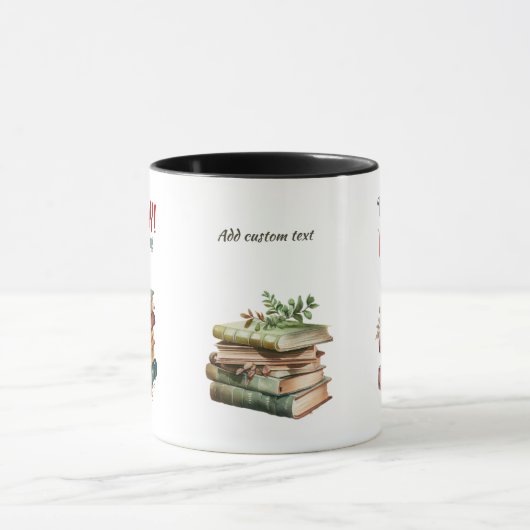 Funny Book Lover Bibliophile Custom Illustriert Tasse (Zentrum)