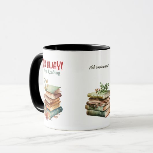 Funny Book Lover Bibliophile Custom Illustriert Tasse (Vorderseite Links)
