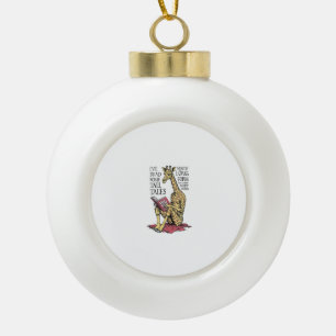 Funny Book Lover Giraffe Long Form Tall Tales Lese Keramik Kugel-Ornament