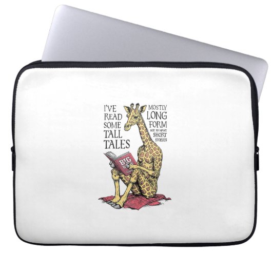 Funny Book Lover Giraffe Long Form Tall Tales Lese Laptopschutzhülle (Vorderseite)