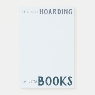 Funny Book-Lover "It's Not Hoarding" Blue Bookish Post-it Klebezettel