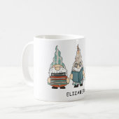 Funny Book Lover Reading Gnomes Custom Kaffeetasse (Vorderseite Links)