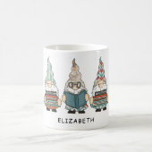 Funny Book Lover Reading Gnomes Custom Kaffeetasse (Mittel)