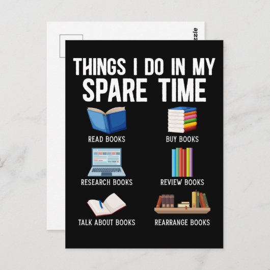 Funny Book Lover Spaß Bookworm Reader Postkarte (Vorne/Hinten)