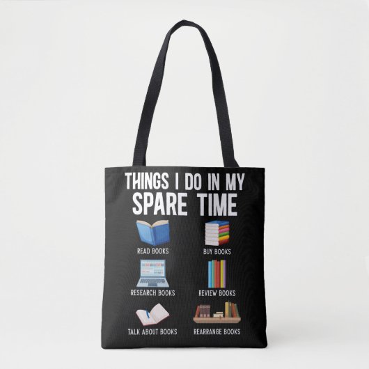 Funny Book Lover Spaß Bookworm Reader Tasche (Vorderseite)