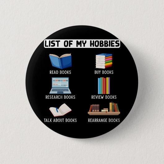 Funny Book Lover Spaß Bookworm Reading Button (Vorderseite)