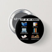 Funny Book Lover Spaß Bookworm Reading Button (Vorne & Hinten)