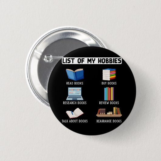 Funny Book Lover Spaß Bookworm Reading Button (Vorne & Hinten)