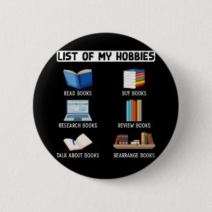 Funny Book Lover Spaß Bookworm Reading Button