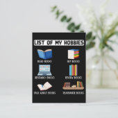 Funny Book Lover Spaß Bookworm Reading Postkarte (Stehend Vorderseite)