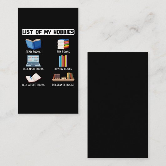 Funny Book Lover Spaß Bookworm Reading Visitenkarte (Vorne/Hinten)